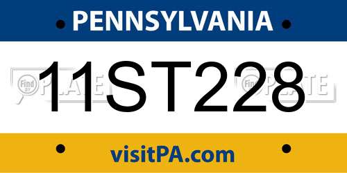 11ST228 Pennsylvania License Plate