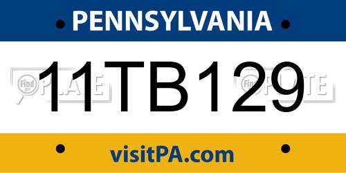 11TB129 Pennsylvania License Plate