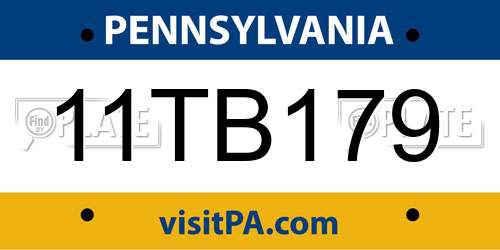 11TB179 Pennsylvania License Plate