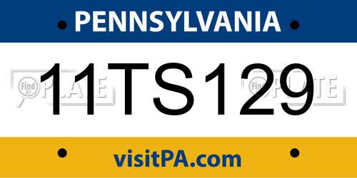 11TS129 Pennsylvania License Plate