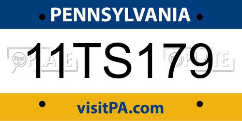 11TS179 Pennsylvania License Plate