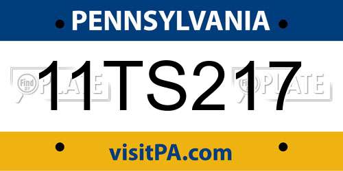 11TS217 Pennsylvania License Plate