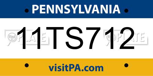 11TS712 Pennsylvania License Plate