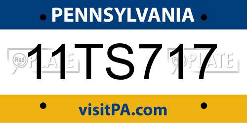 11TS717 Pennsylvania License Plate