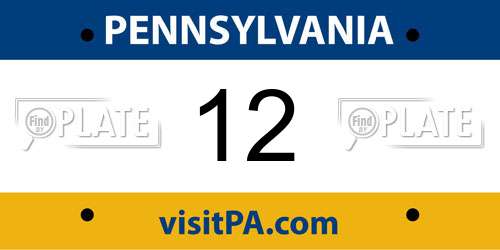 12 Pennsylvania License Plate