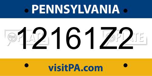 12161Z2 Pennsylvania License Plate