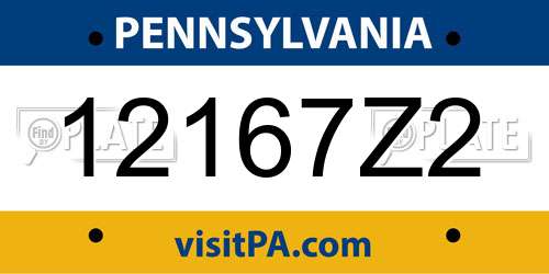 12167Z2 Pennsylvania License Plate