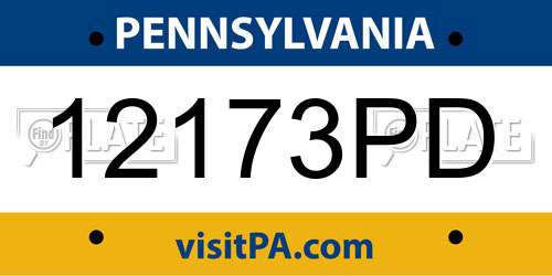 12173PD Pennsylvania License Plate