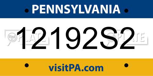 12192S2 Pennsylvania License Plate