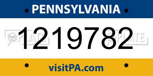 1219782 Pennsylvania License Plate