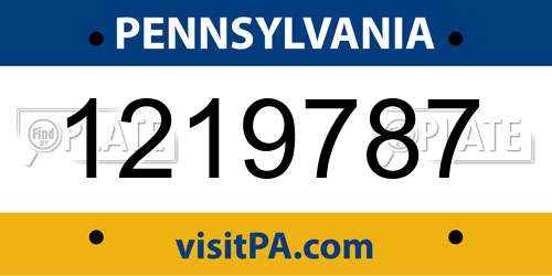 1219787 Pennsylvania License Plate
