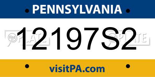 12197S2 Pennsylvania License Plate