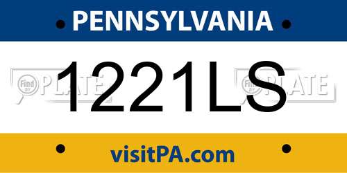 1221LS Pennsylvania License Plate