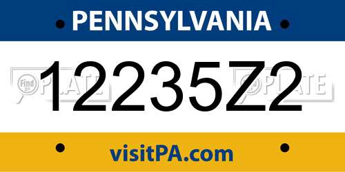 12235Z2 Pennsylvania License Plate