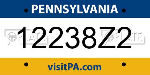 12238Z2 Pennsylvania License Plate