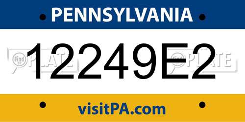 12249E2 Pennsylvania License Plate