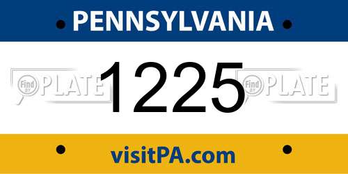 1225 Pennsylvania License Plate
