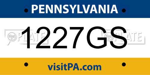 1227GS Pennsylvania License Plate