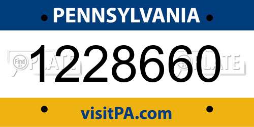 1228660 Pennsylvania License Plate
