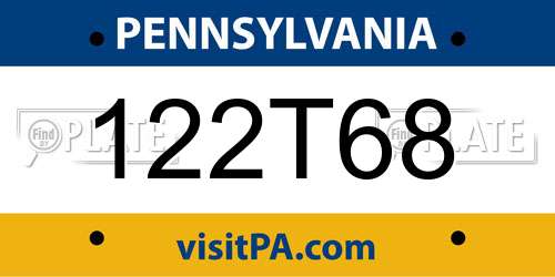 122T68 Pennsylvania License Plate