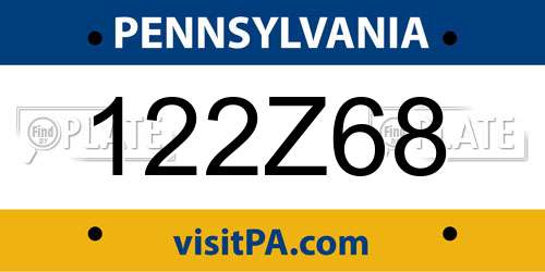 122Z68 Pennsylvania License Plate