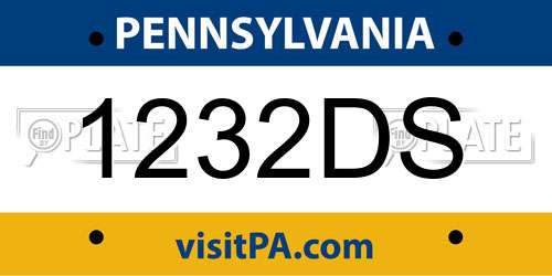 1232DS Pennsylvania License Plate