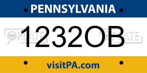 1232OB Pennsylvania License Plate