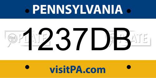 1237DB Pennsylvania License Plate