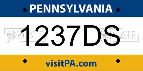 1237DS Pennsylvania License Plate