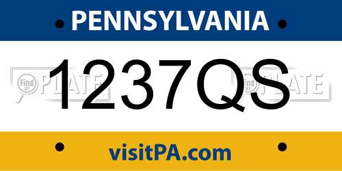 1237QS Pennsylvania License Plate