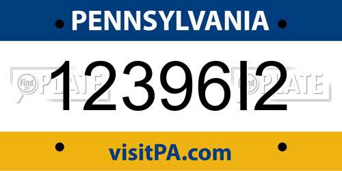 12396I2 Pennsylvania License Plate