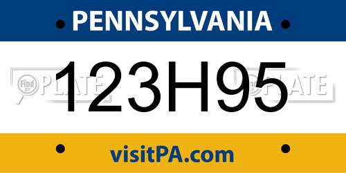 123H95 Pennsylvania License Plate