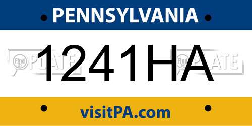 1241HA Pennsylvania License Plate
