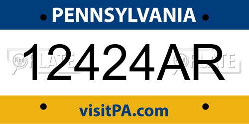 12424AR Pennsylvania License Plate