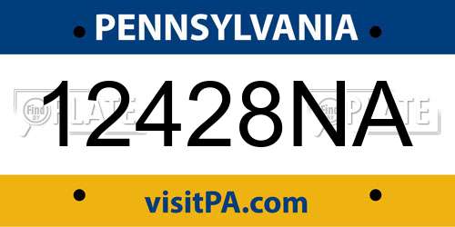 12428NA Pennsylvania License Plate