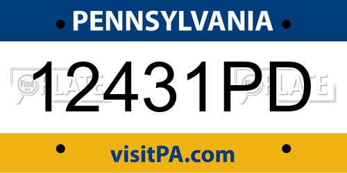 12431PD Pennsylvania License Plate