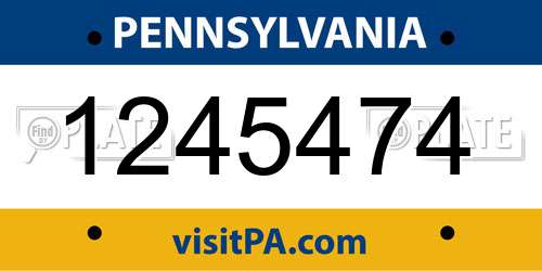1245474 Pennsylvania License Plate