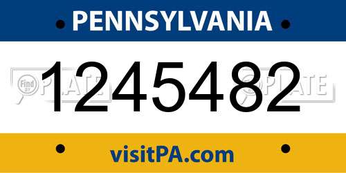 1245482 Pennsylvania License Plate