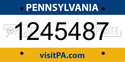 1245487 Pennsylvania License Plate