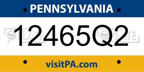 12465Q2 Pennsylvania License Plate