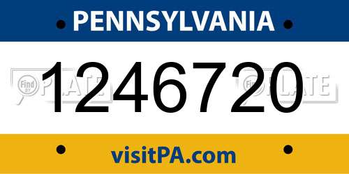 1246720 Pennsylvania License Plate