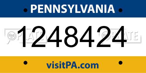 1248424 Pennsylvania License Plate
