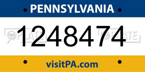 1248474 Pennsylvania License Plate