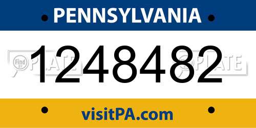 1248482 Pennsylvania License Plate