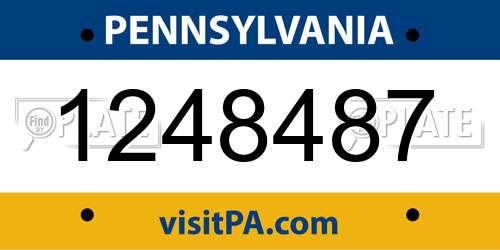 1248487 Pennsylvania License Plate