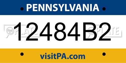 12484B2 Pennsylvania License Plate
