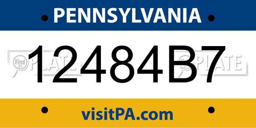 12484B7 Pennsylvania License Plate