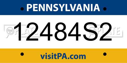 12484S2 Pennsylvania License Plate
