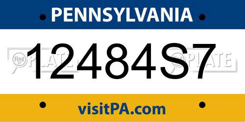 12484S7 Pennsylvania License Plate