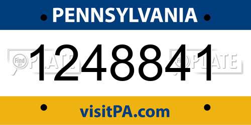 1248841 Pennsylvania License Plate
